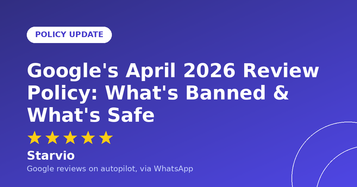Google Business Profile review policy alert on a smartphone with a compliance checklist
